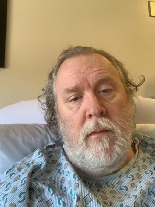 Me looking "amazing" a couple of days after a fairly major emergency surgery in mid-March 2023